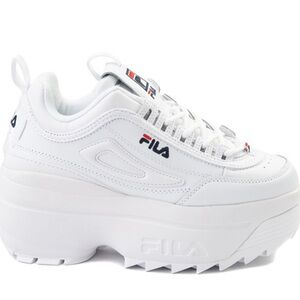 Womens Fila Disruptor Platform Wedge Athletic Shoe, White, Size 7